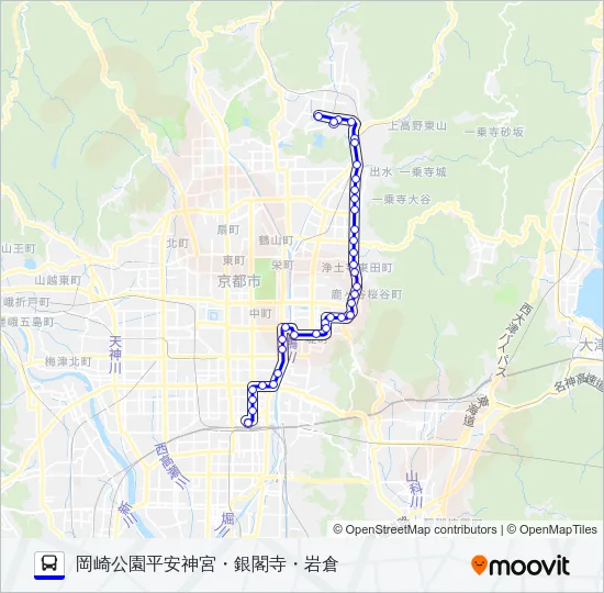 市バス五条通５ バスの路線図