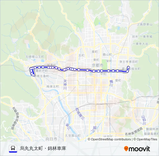 市バス快速９３ バスの路線図
