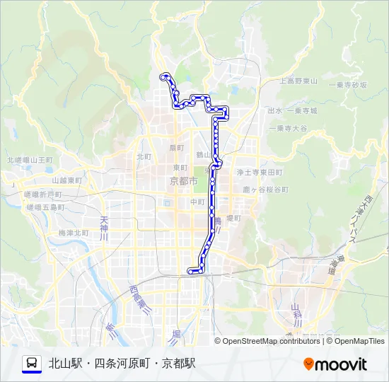 市バス松ヶ崎４ Bus Line Map