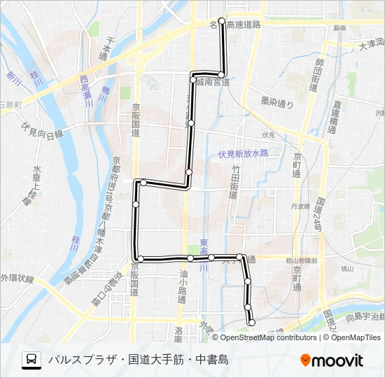 市バス伏見港南３ Bus Line Map