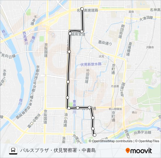 市バス伏見港南３ Bus Line Map