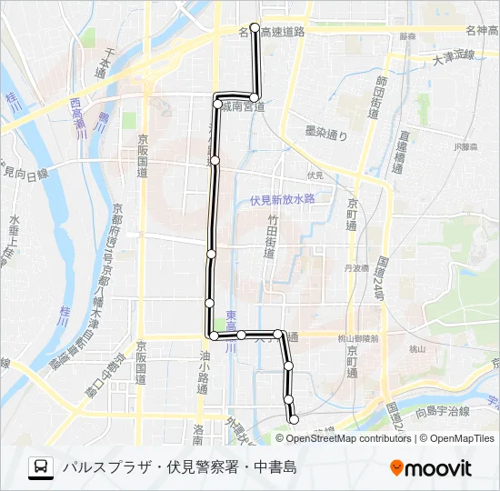 市バス伏見港南３ Bus Line Map