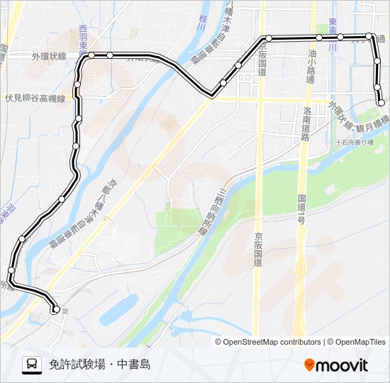 市バス伏見港２０ Bus Line Map