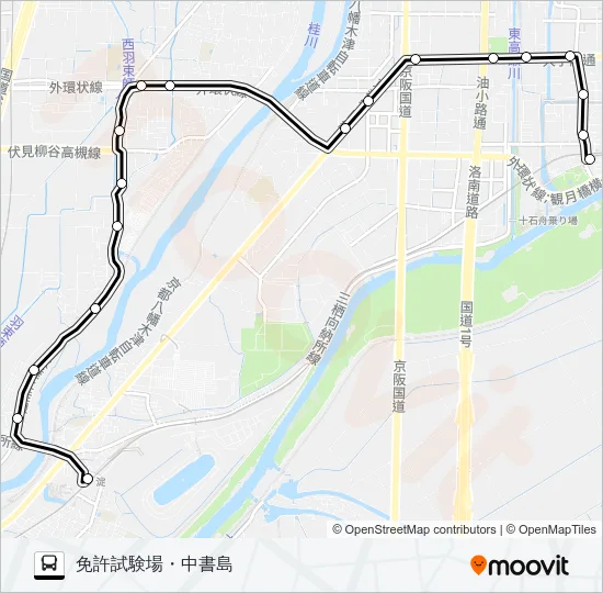 市バス伏見港２０ Bus Line Map