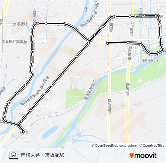 市バス伏見港２０ Bus Line Map