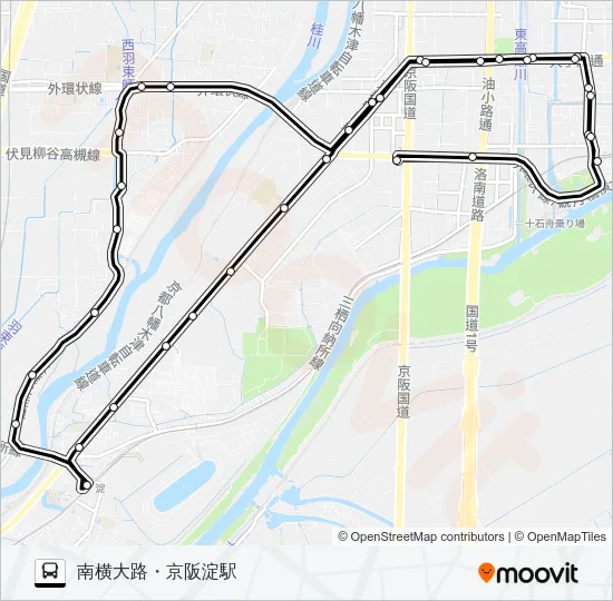 市バス伏見港２０ バスの路線図