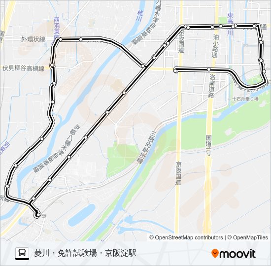 市バス伏見港２０ Bus Line Map