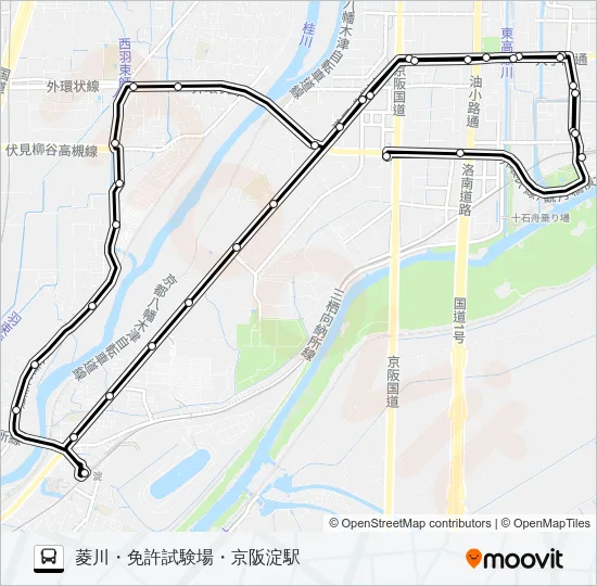 市バス伏見港２０ Bus Line Map