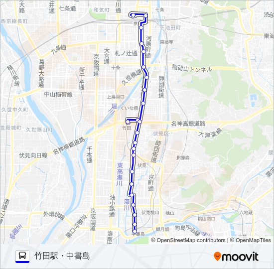 市バス伏見港８１ Bus Line Map