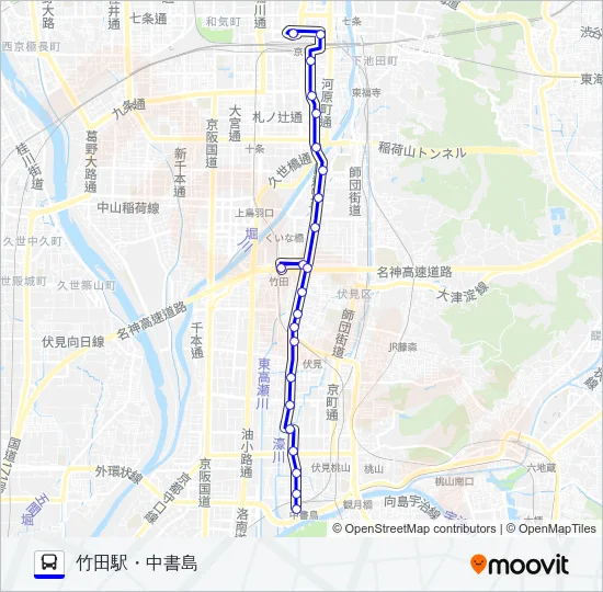 市バス伏見港８１ Bus Line Map