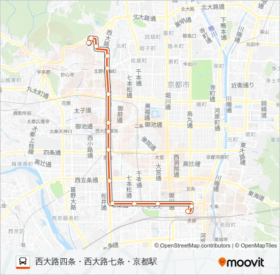 市バス快速２０５ Bus Line Map