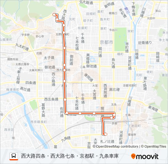 市バス快速２０５ Bus Line Map