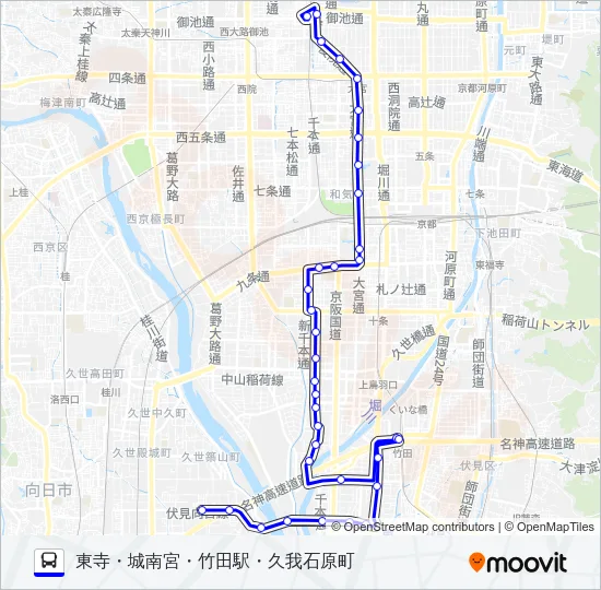 市バス竹田駅１８ バスの路線図