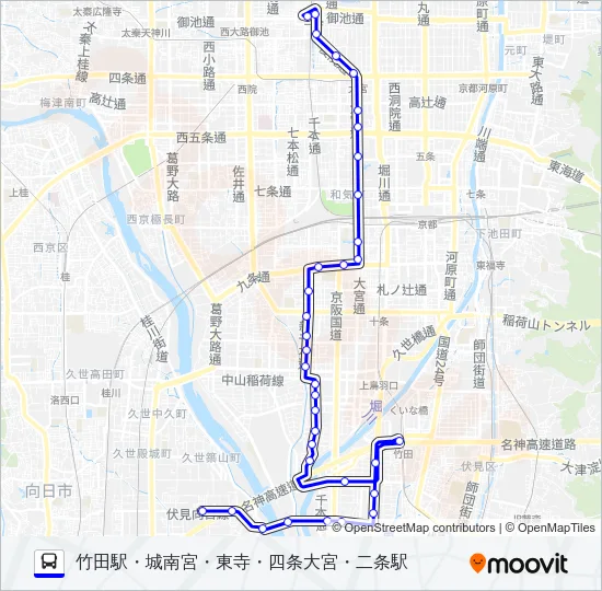 市バス竹田駅１８ バスの路線図