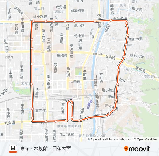市バス八条口２０７ Bus Line Map