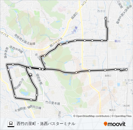 市バス西２（～西４） Bus Line Map