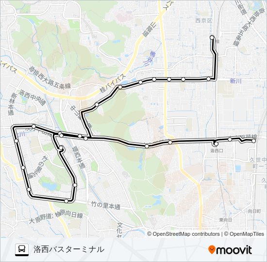 市バス西４（～西２） Bus Line Map