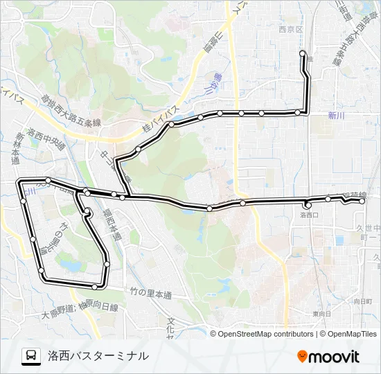 市バス西４（～西２） Bus Line Map