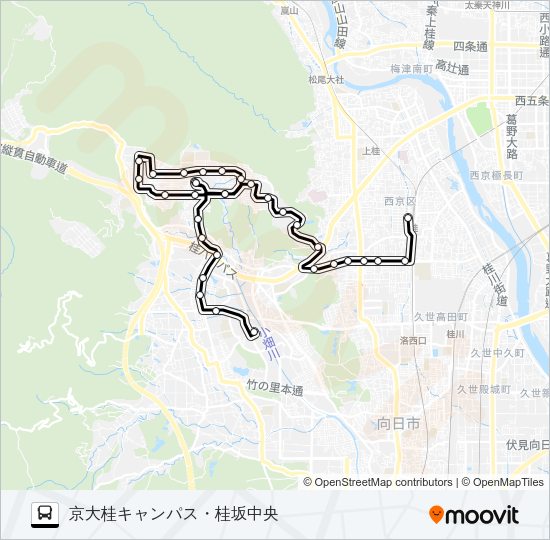 市バス特西５（～西６） Bus Line Map