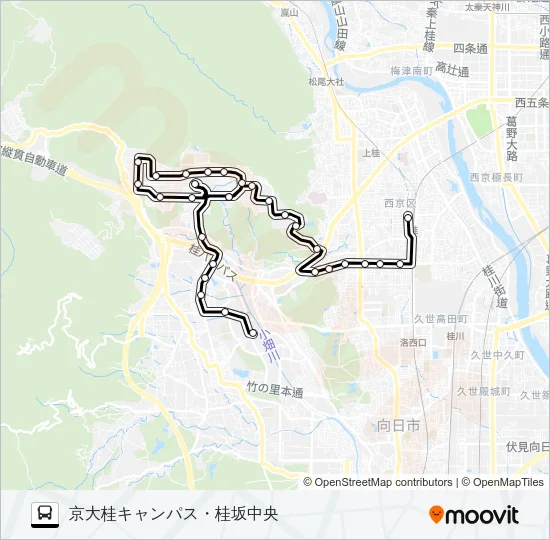市バス西６（～特西５） Bus Line Map