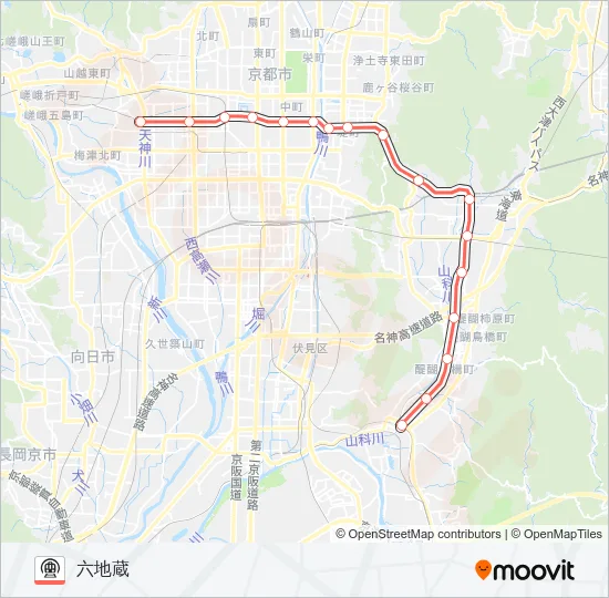 地下鉄東西線 Metro Line Map