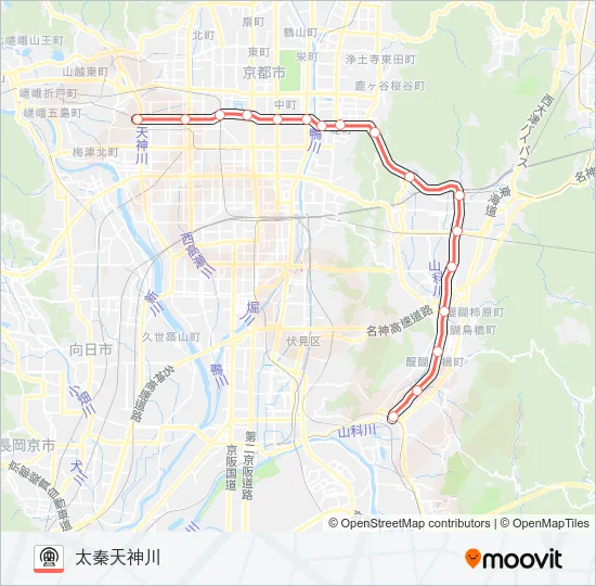 地下鉄東西線 Metro Line Map