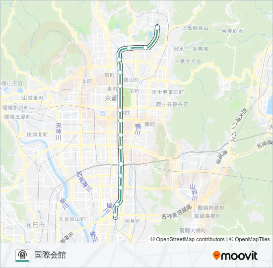 地下鉄烏丸線 Metro Line Map