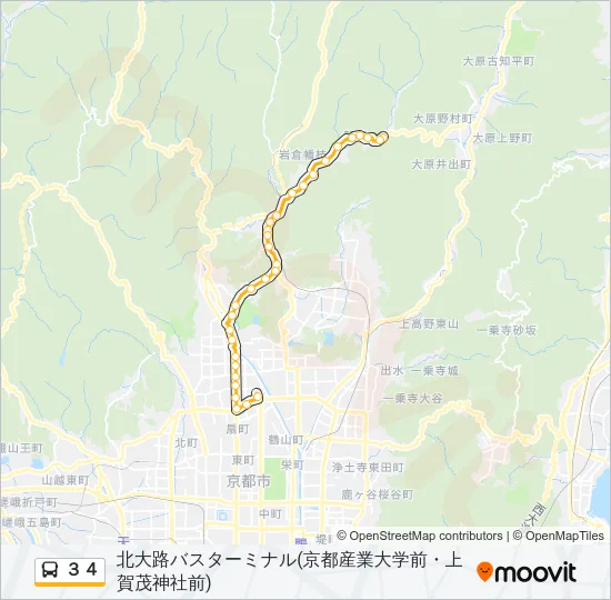 ３４ Bus Line Map