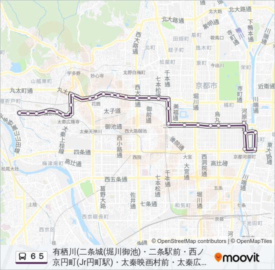 ６５ Bus Line Map