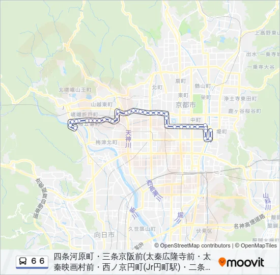６６ Bus Line Map