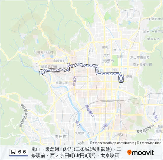 ６６ Bus Line Map