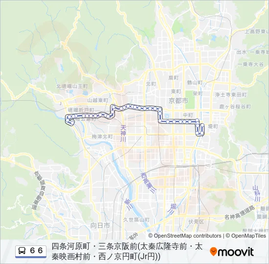 ６６ Bus Line Map
