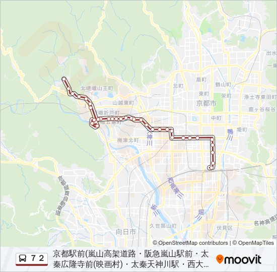 ７２ Bus Line Map
