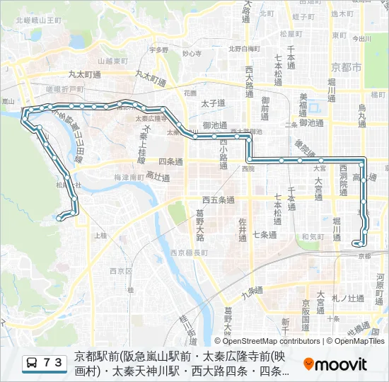 ７３ Bus Line Map