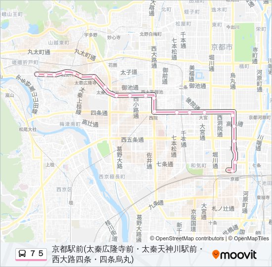 ７５ Bus Line Map