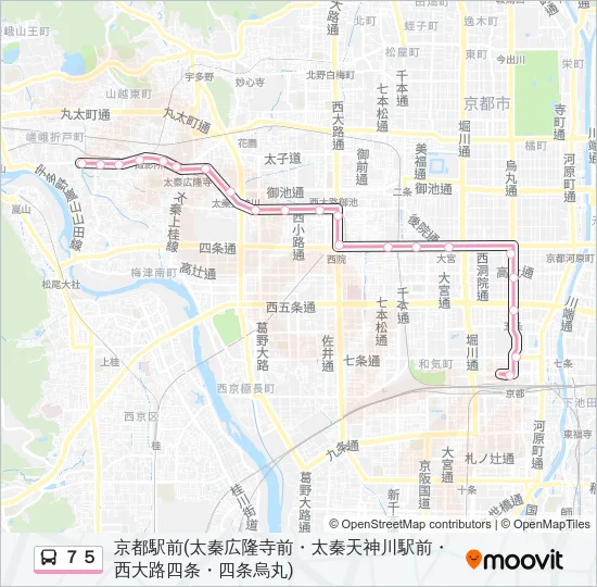 ７５ バスの路線図