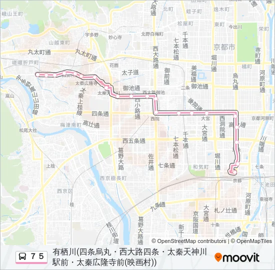 ７５ Bus Line Map