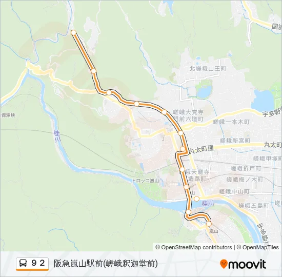 ９２ Bus Line Map