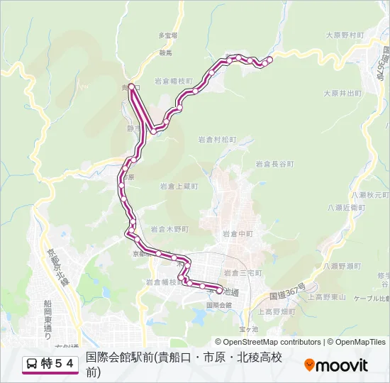 特５４ Bus Line Map