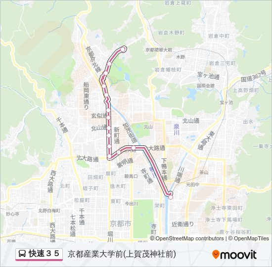 快速３５ Bus Line Map
