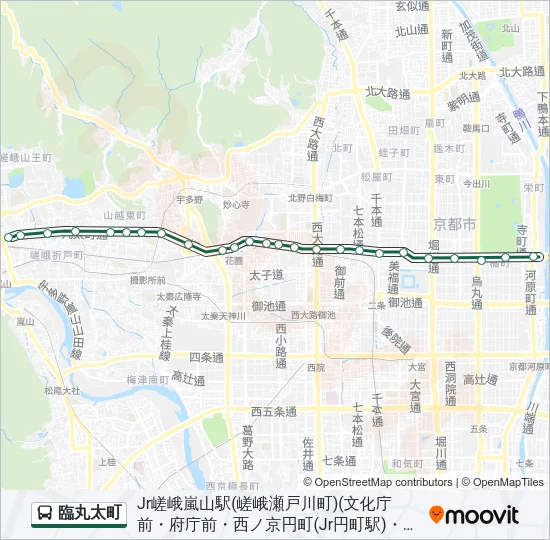 臨丸太町 バスの路線図
