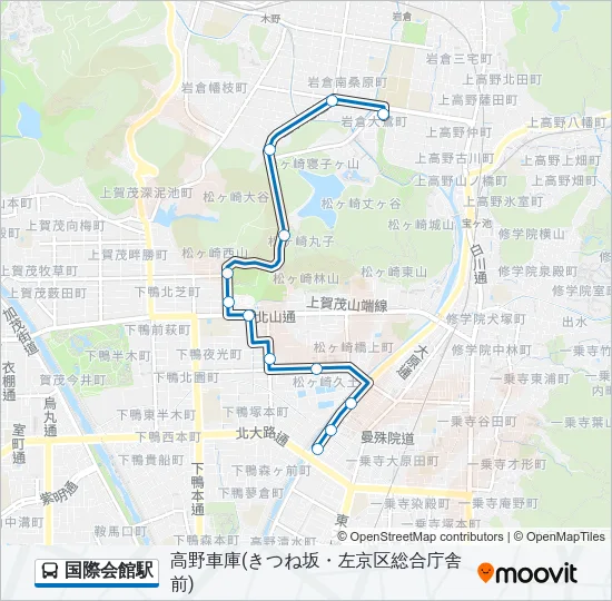 国際会館駅 Bus Line Map