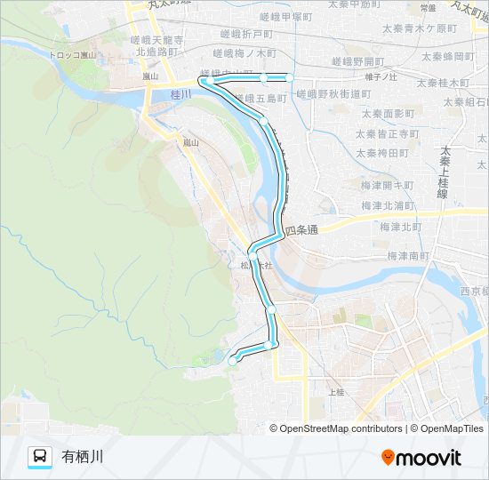 【罧原堤防】有栖川 Bus Line Map
