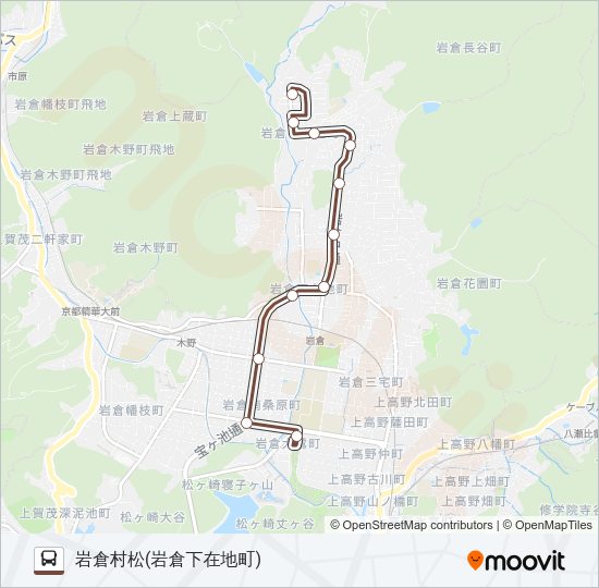【下在地町】岩倉村松 Bus Line Map