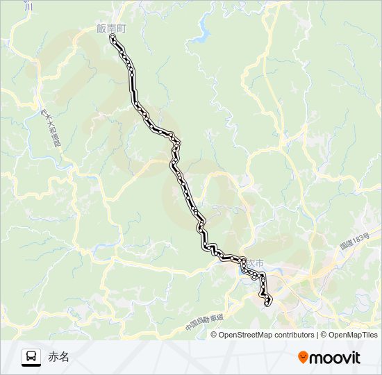 赤名線 Bus Line Map