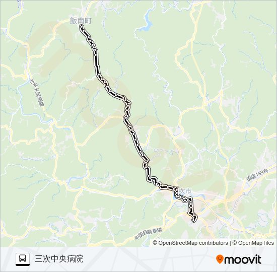 赤名線 Bus Line Map