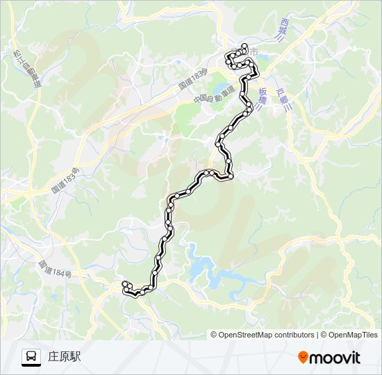 三良坂線 Bus Line Map