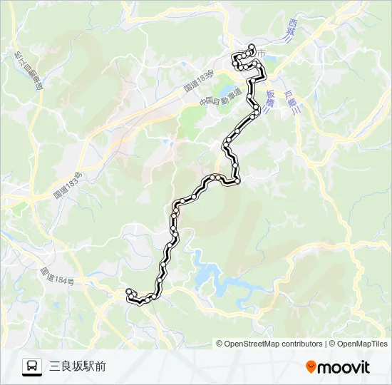 三良坂線 Bus Line Map