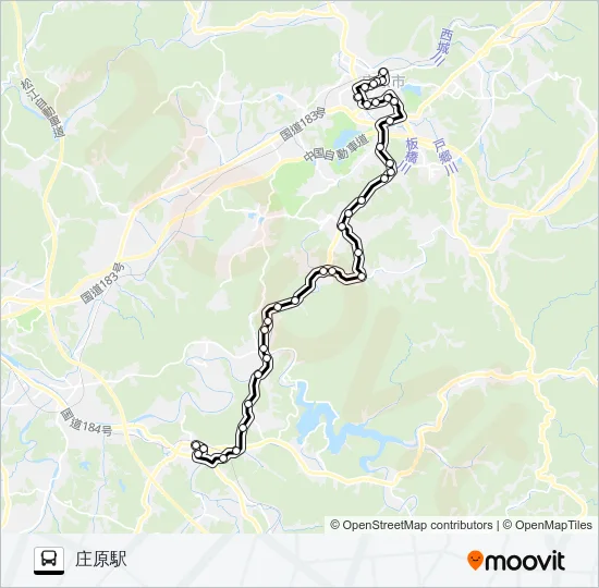 三良坂線 Bus Line Map