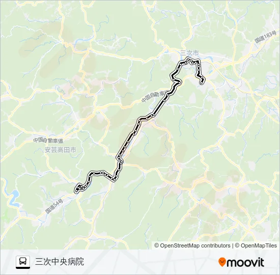 三次吉田線 Bus Line Map